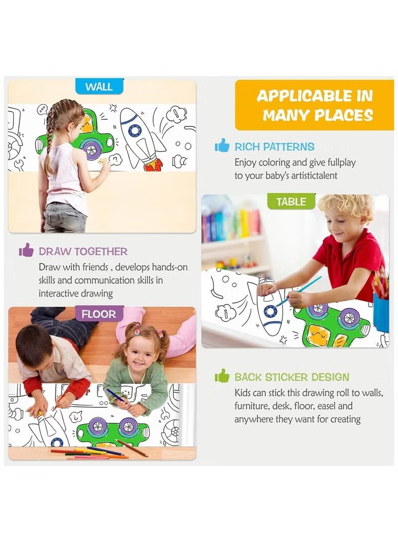 Betaoby Kids Drawing Roll with Princess Pattern Coloring Drawing Paper for DIY Painting Color Filling - Image 3